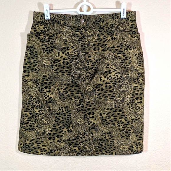 Leopard Stretch Pencil Skirt - Picture 1 of 3